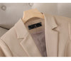 Women's Tailored Blazer Jacket with a Single-Button Front in Black Khaki or Off-White