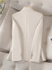 Women's Tailored Blazer Jacket with a Single-Button Front in Black Khaki or Off-White