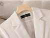 Women's Tailored Blazer Jacket with a Single-Button Front in Black Khaki or Off-White