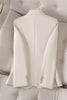 Women's Tailored Blazer Jacket with a Single-Button Front in Black Khaki or Off-White