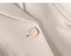 Women's Tailored Blazer Jacket with a Single-Button Front in Black Khaki or Off-White