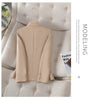 Women's Tailored Blazer Jacket with a Single-Button Front in Black Khaki or Off-White
