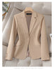Women's Tailored Blazer Jacket with a Single-Button Front in Black Khaki or Off-White