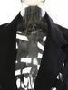 Women's Black Hollow-Out Blazer with Notched Lapels and Long Sleeves
