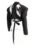 Women's Black Open-Back Blazer with Lapels and Long Sleeves