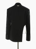 Women's Black PU-Leather Blazer with Notched Lapels and a Loose Fit