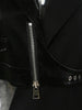 Women's Black PU-Leather Blazer with Notched Lapels and a Loose Fit