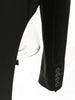 Women's Black PU-Leather Blazer with Notched Lapels and a Loose Fit