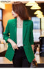 Women's Long-Sleeve Blazer with Single-Button Closure