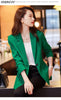 Women's Long-Sleeve Blazer with Single-Button Closure