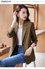 Women's Long-Sleeve Blazer with Single-Button Closure