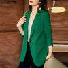 Women's Long-Sleeve Blazer with Single-Button Closure
