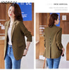 Women's Long-Sleeve Blazer with Single-Button Closure