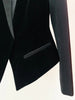 Women's Slim-Fit Velvet Blazer with Shaped Front Seams