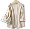 Women's Loose-Fit Blazer Jacket in White Blue Apricot or Black