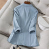 Women's Loose-Fit Blazer Jacket in White Blue Apricot or Black