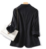 Women's Loose-Fit Blazer Jacket in White Blue Apricot or Black