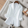 Women's Loose-Fit Blazer Jacket in White Blue Apricot or Black
