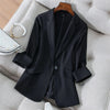 Women's Loose-Fit Blazer Jacket in White Blue Apricot or Black