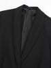 Women's Black Blazer with Feather Trim and Notched Lapels