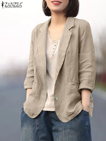 Women's Cotton Long-Sleeve Blazer