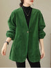Women's Oversized Corduroy Blazer with Long Sleeves for Fall and Spring