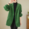Women's Oversized Corduroy Blazer with Long Sleeves for Fall and Spring