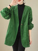 Women's Oversized Corduroy Blazer with Long Sleeves for Fall and Spring
