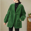 Women's Oversized Corduroy Blazer with Long Sleeves for Fall and Spring