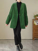 Women's Oversized Corduroy Blazer with Long Sleeves for Fall and Spring