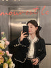 Women's Black Tweed Cropped Blazer with a Single-Breasted Front
