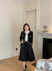 Women's Black Tweed Cropped Blazer with a Single-Breasted Front