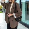 Women's Oversized Blazer with a Relaxed Fit in Black Beige or Coffee