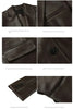 Women's Oversized Black Leather Blazer with Flap Pockets and Long Sleeves