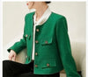 Women's Long-Sleeve Blazer Jacket with Gold Buttons in Black or Green