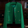Women's Long-Sleeve Blazer Jacket with Gold Buttons in Black or Green