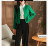 Women's Long-Sleeve Blazer Jacket with Gold Buttons in Black or Green