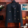 Women's Long-Sleeve Blazer Jacket with Gold Buttons in Black or Green