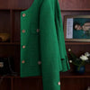 Women's Long-Sleeve Blazer Jacket with Gold Buttons in Black or Green