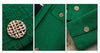 Women's Long-Sleeve Blazer Jacket with Gold Buttons in Black or Green
