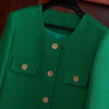 Women's Long-Sleeve Blazer Jacket with Gold Buttons in Black or Green