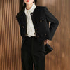Women's Long-Sleeve Blazer Jacket with Gold Buttons in Black or Green