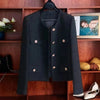 Women's Long-Sleeve Blazer Jacket with Gold Buttons in Black or Green