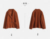Women's Corduroy Blazer with Notched Lapels and Long Sleeves in Four Colors