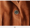 Women's Corduroy Blazer with Notched Lapels and Long Sleeves in Four Colors