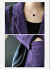 Women's Corduroy Blazer with Notched Lapels and Long Sleeves in Four Colors