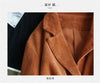 Women's Corduroy Blazer with Notched Lapels and Long Sleeves in Four Colors