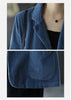 Women's Corduroy Blazer with Notched Lapels and Long Sleeves in Four Colors