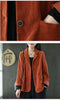 Women's Corduroy Blazer with Notched Lapels and Long Sleeves in Four Colors