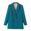 Women's Blazer Jacket with a Notched Lapel and Single-Button Front in Eight Colors